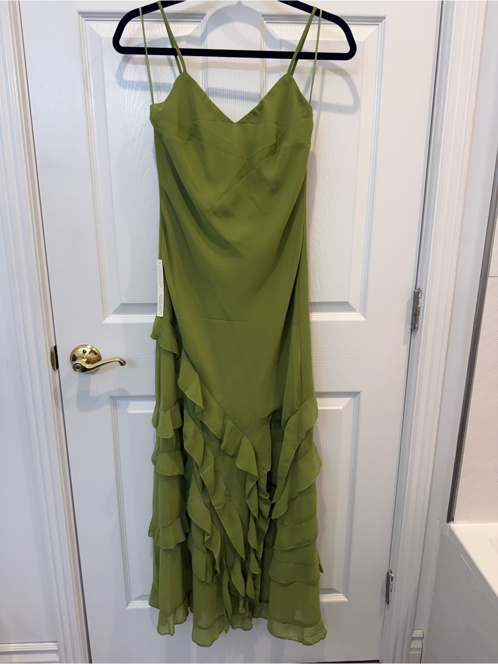 Bardot Cantara Ruffled Midi Dress - NWT - Green - Size 2 - Picture 7 of 7